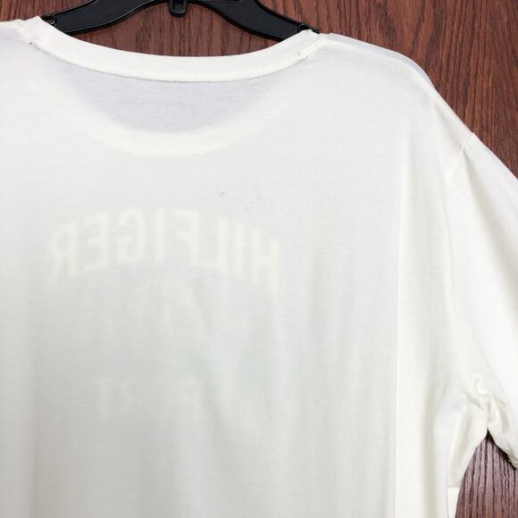 TOMMY HILFIGER SPORT Womens Varsity Graphic T-Shirt XL White Boyfriend Fit NWT - Picture 9 of 12